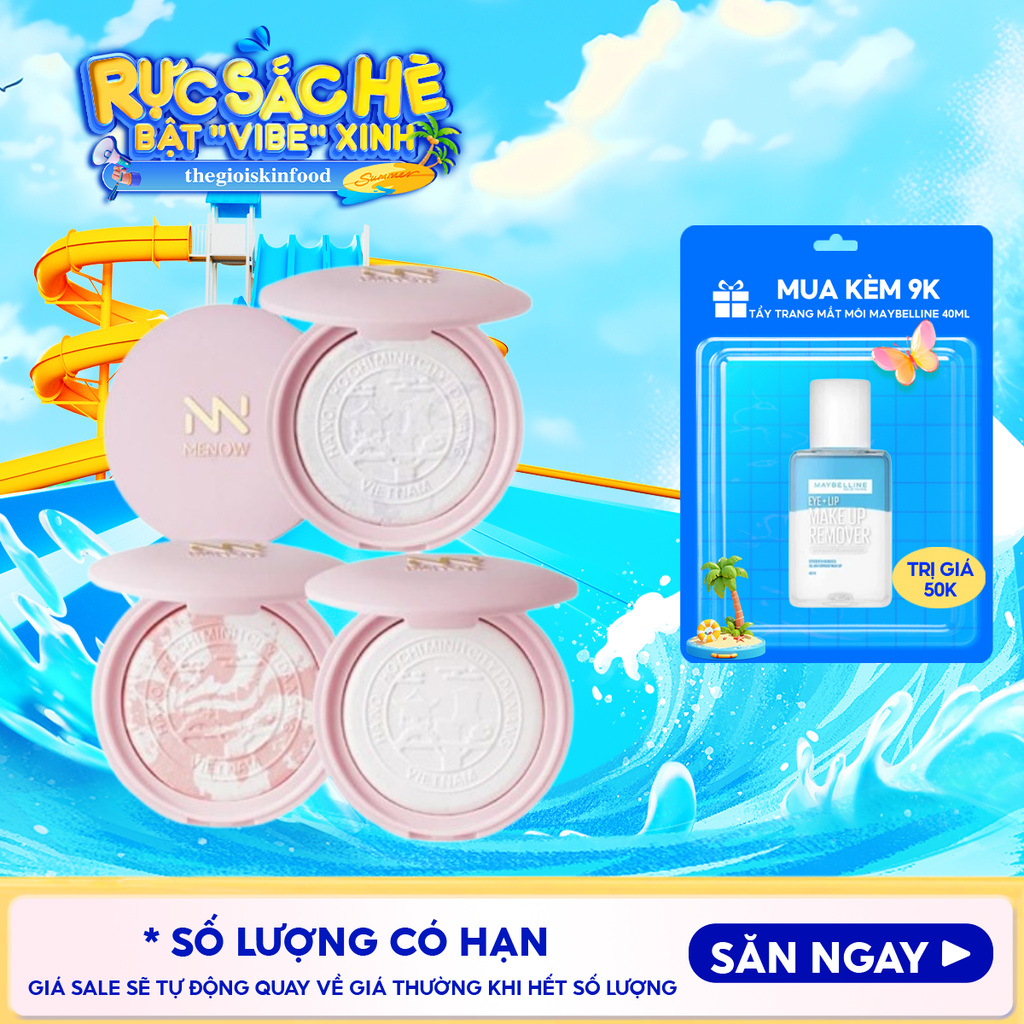 [Vietnam Edition] Phấn Phủ Nén MENOW Mỏng Nhẹ Tự Nhiên Clear Radiant Pressed Powder 7g
