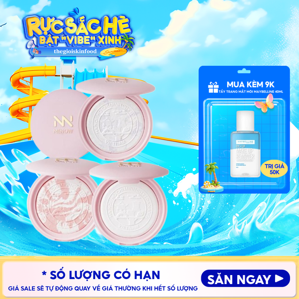  [Vietnam Edition] Phấn Phủ Nén MENOW Mỏng Nhẹ Tự Nhiên Clear Radiant Pressed Powder 7g 