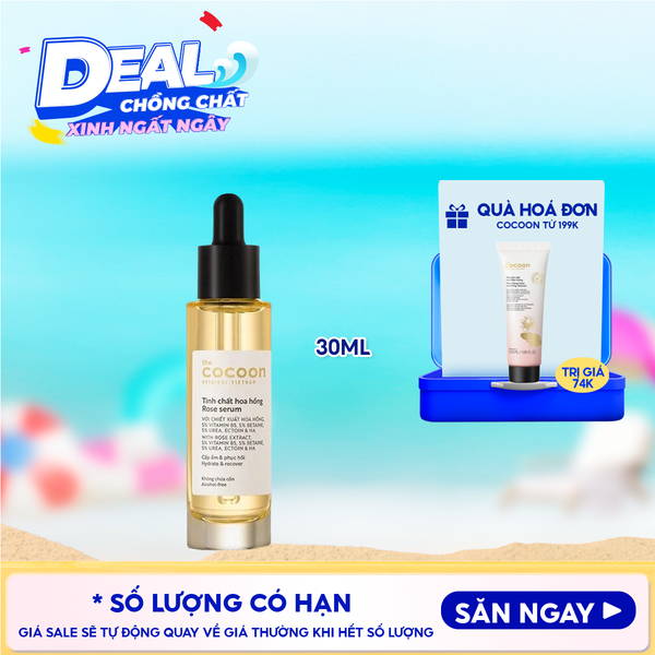  Serum Cocoon Tinh Chất Cấp Ẩm Và Phục Hồi Da Chiết Xuất Hoa Hồng Rose Serum 30ml 
