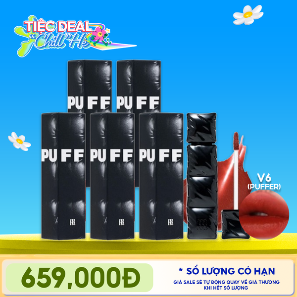  [PACK TIẾT KIỆM 58%] 5 Son Phao Kem Lì Merzy Bền Màu, Lâu Trôi Puffer Velvet Tint 3.7g #V6 Firenze Negroni 