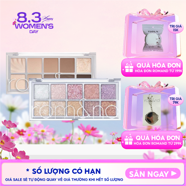  [NEW][Màu 00 - 13] Bảng Phấn Mắt 10 Ô Siêu Lấp Lánh Romand Better Than Eye Palette 