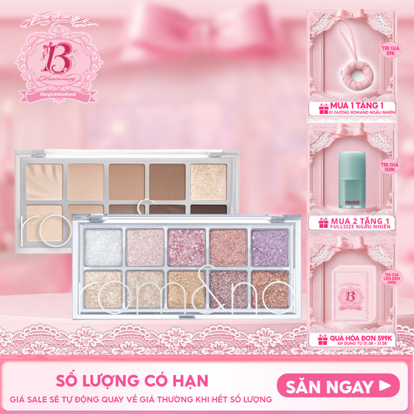  [Màu 00 - 13] Bảng Phấn Mắt 10 Ô Siêu Lấp Lánh Romand Better Than Eye Palette 
