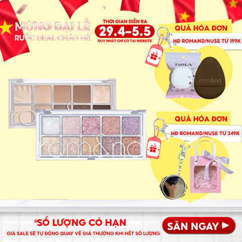 [NEW][Màu 00 - 13] Bảng Phấn Mắt 10 Ô Siêu Lấp Lánh Romand Better Than Eye Palette