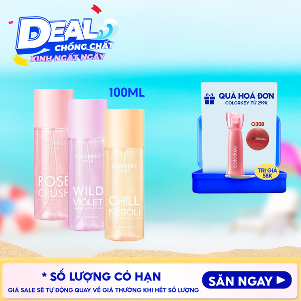  Xịt Thơm Toàn Thân Colorkey Rosé Shimmer Fragrance Mist 100ml 