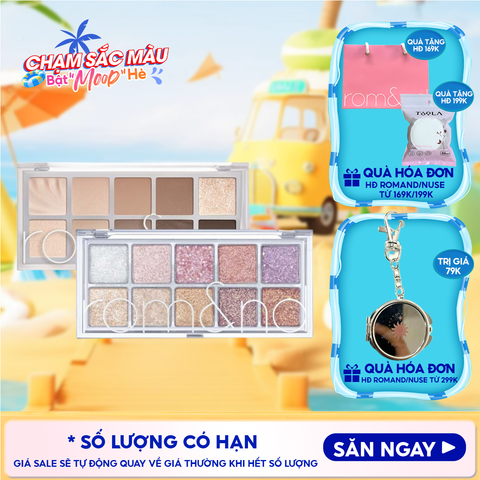 [NEW][Màu 00 - 13] Bảng Phấn Mắt 10 Ô Siêu Lấp Lánh Romand Better Than Eye Palette