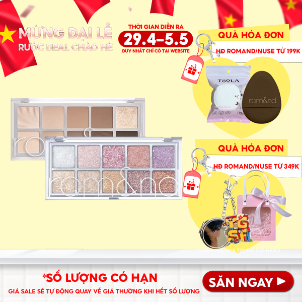  [NEW][Màu 00 - 13] Bảng Phấn Mắt 10 Ô Siêu Lấp Lánh Romand Better Than Eye Palette 