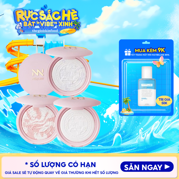  [Vietnam Edition] Phấn Phủ Nén MENOW Mỏng Nhẹ Tự Nhiên Clear Radiant Pressed Powder 7g 