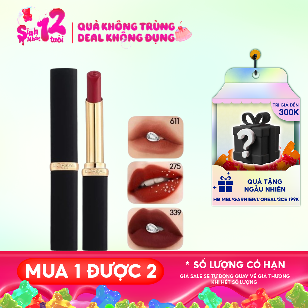 Son Thỏi L'Oreal Mịn Lì, Căng Mướt Color Riche Intense Volume Matte Lipstick 1.7g