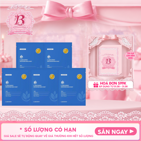  Combo 5 Miếng Mặt Nạ Cấp Ẩm, Hỗ Trợ Phục Hồi Da Caryophy Skin Repair Mask Sheet 