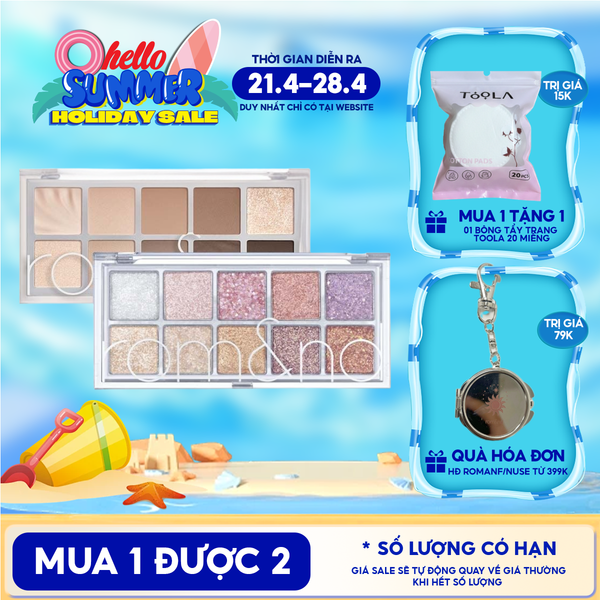  [NEW][Màu 00 - 13] Bảng Phấn Mắt 10 Ô Siêu Lấp Lánh Romand Better Than Eye Palette 