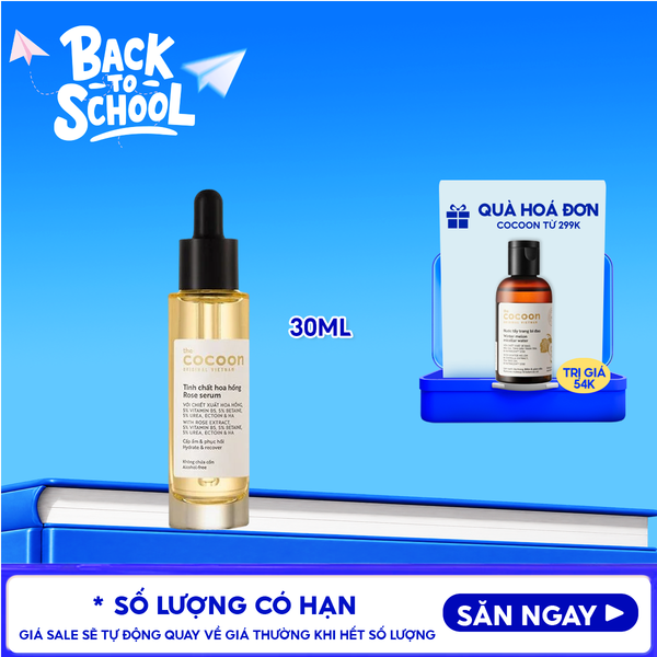  Serum Cocoon Tinh Chất Cấp Ẩm Và Phục Hồi Da Chiết Xuất Hoa Hồng Rose Serum 30ml 
