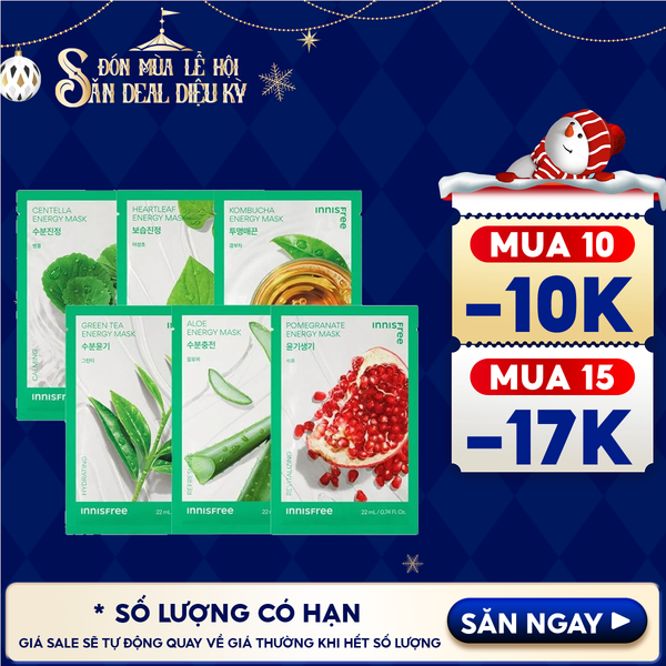  Mặt Nạ Miếng Innisfree Chiết Xuất Từ Thiên Nhiên Squeeze Energy Mask 22ml 