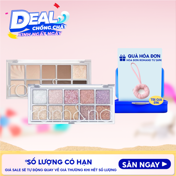  [Màu 00 - 13] Bảng Phấn Mắt 10 Ô Siêu Lấp Lánh Romand Better Than Eye Palette 