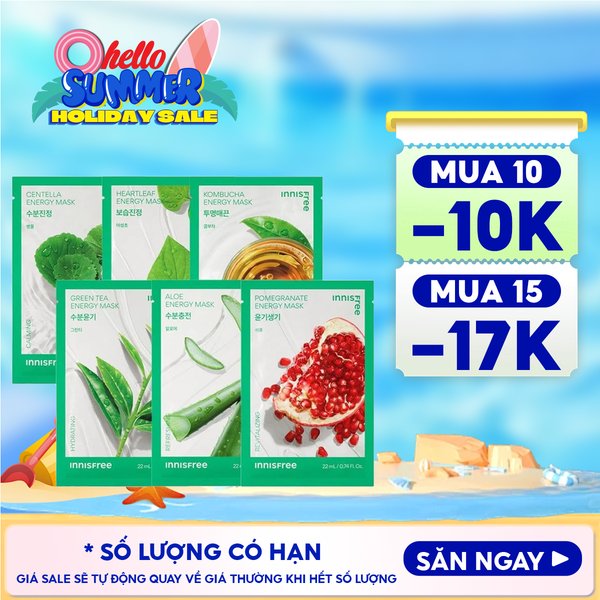  Mặt Nạ Miếng Innisfree Chiết Xuất Từ Thiên Nhiên Squeeze Energy Mask 22ml 