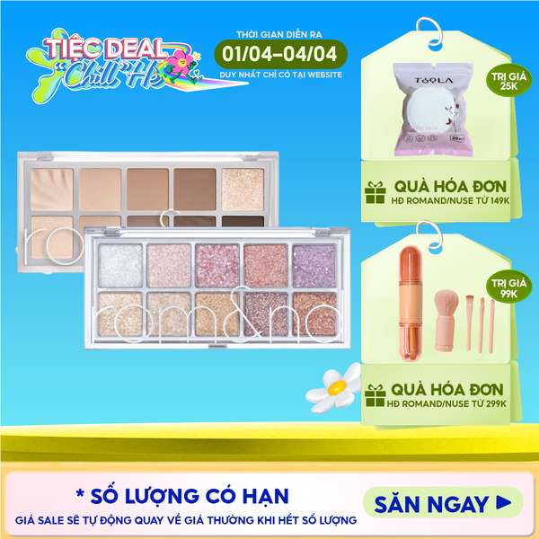  [NEW][Màu 00 - 13] Bảng Phấn Mắt 10 Ô Siêu Lấp Lánh Romand Better Than Eye Palette 