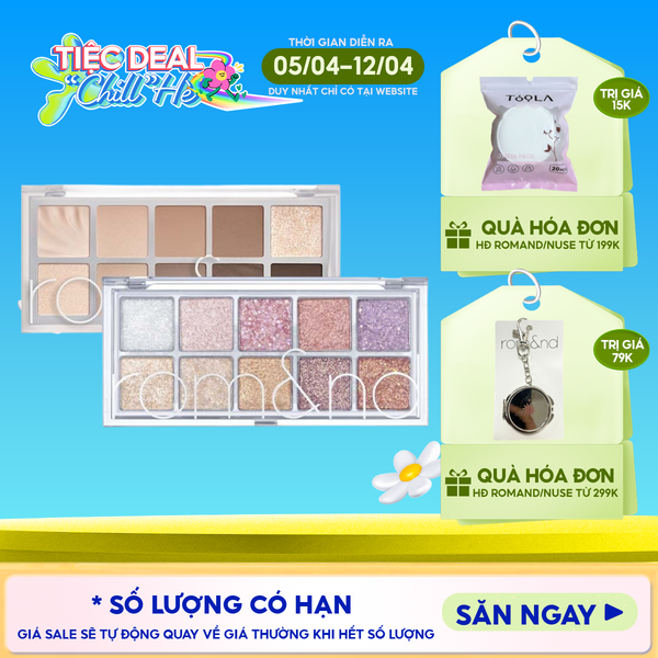  [NEW][Màu 00 - 13] Bảng Phấn Mắt 10 Ô Siêu Lấp Lánh Romand Better Than Eye Palette 