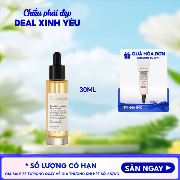  Serum Cocoon Tinh Chất Cấp Ẩm Và Phục Hồi Da Chiết Xuất Hoa Hồng Rose Serum 30ml 