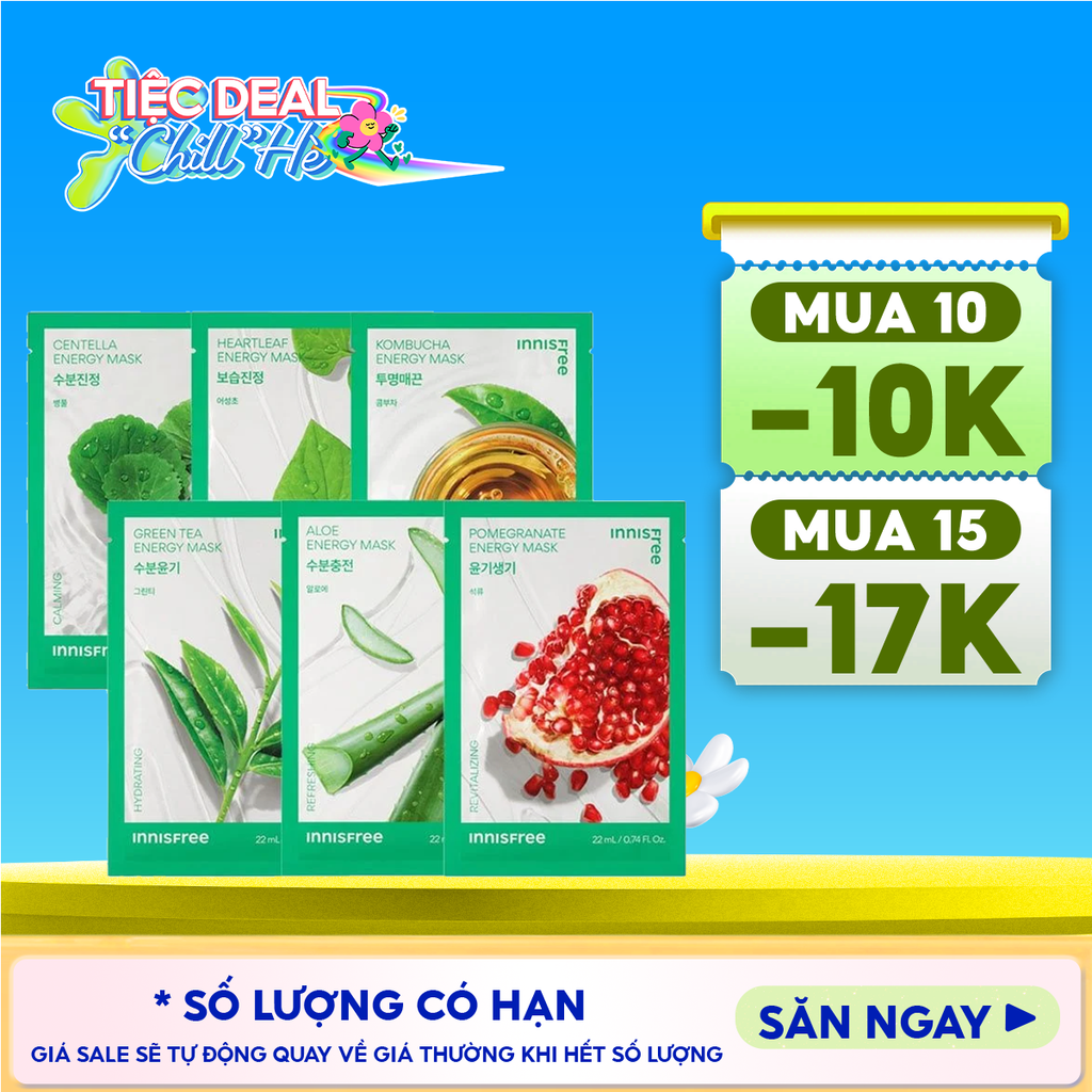 Mặt Nạ Miếng Innisfree Chiết Xuất Từ Thiên Nhiên Squeeze Energy Mask 22ml
