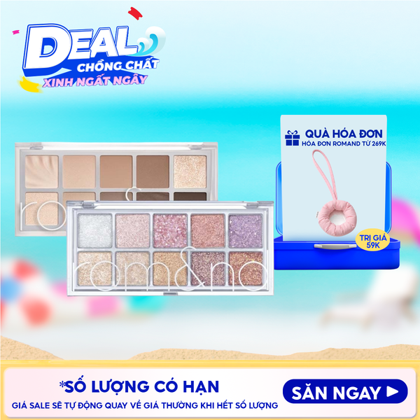  [Màu 00 - 13] Bảng Phấn Mắt 10 Ô Siêu Lấp Lánh Romand Better Than Eye Palette 