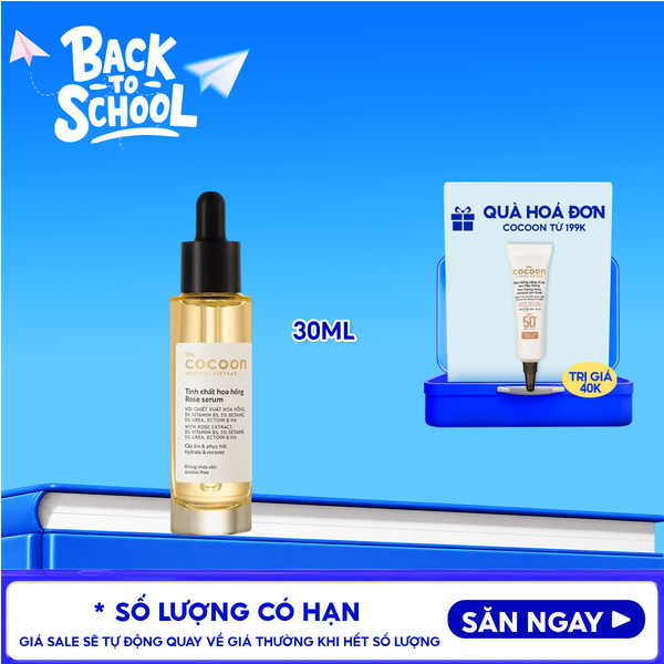  Serum Cocoon Tinh Chất Cấp Ẩm Và Phục Hồi Da Chiết Xuất Hoa Hồng Rose Serum 30ml 