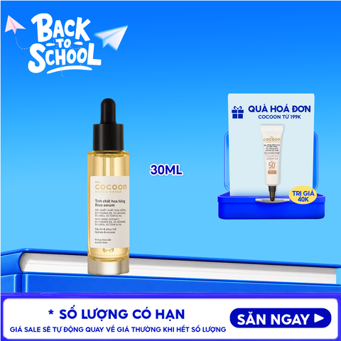 Serum Cocoon Tinh Chất Cấp Ẩm Và Phục Hồi Da Chiết Xuất Hoa Hồng Rose Serum 30ml