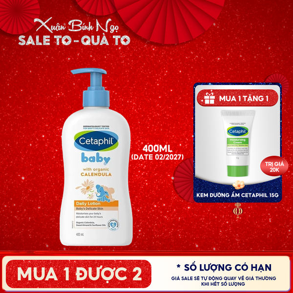  Sữa Dưỡng Da Trẻ Em Cetaphil Baby Daily Lotion With Organic Calendula 400ml 