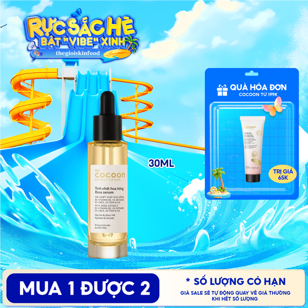  Serum Cocoon Tinh Chất Cấp Ẩm Và Phục Hồi Da Chiết Xuất Hoa Hồng Rose Serum 30ml 