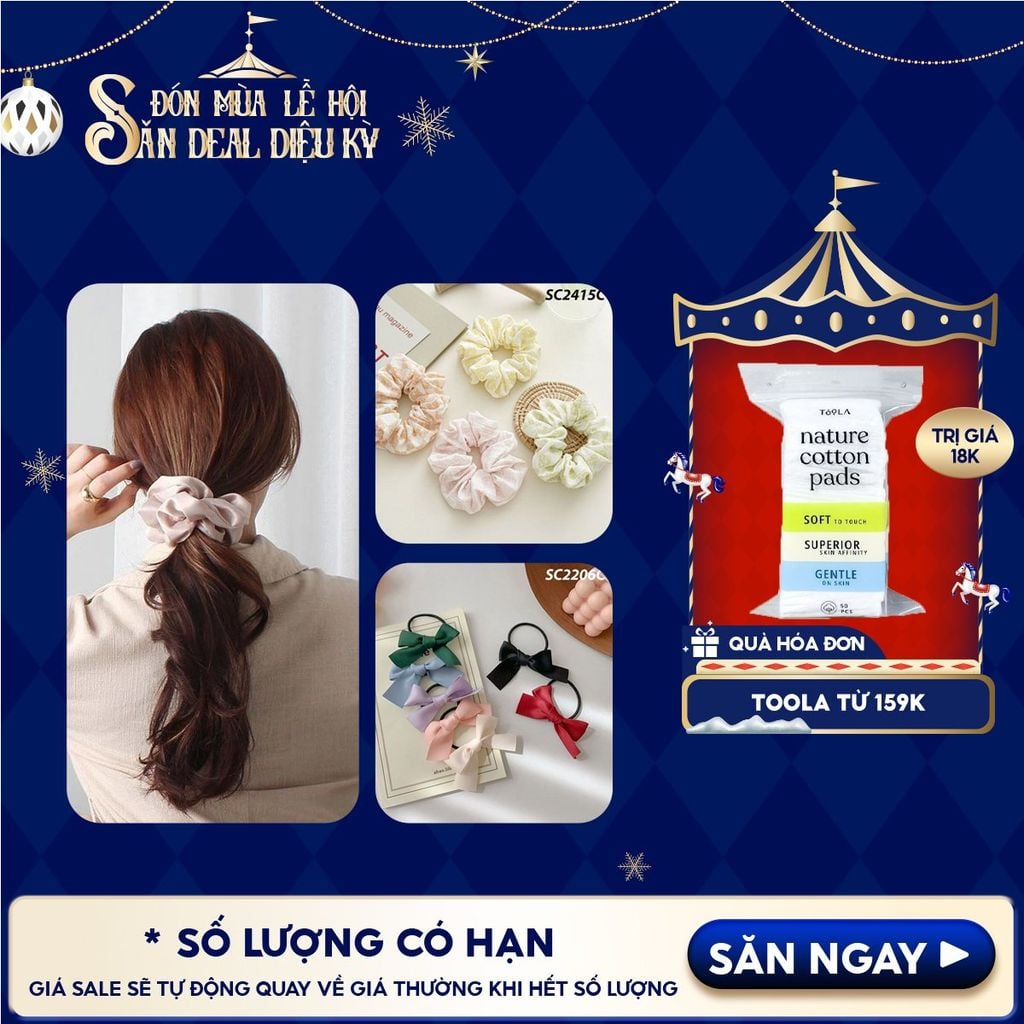 [NHẬP KHẨU] Dây Buộc Tóc TOOLA Xinh Xắn, Thời Trang, Họa Tiết Dễ Thương, Phong Cách Hàn Quốc Hair Bands Scrunchies