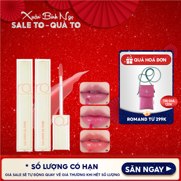  Son Tint Bóng Siêu Lì Cho Đôi Môi Căng Mọng Romand Milk Grocery Dewyful Water Tint 5g 
