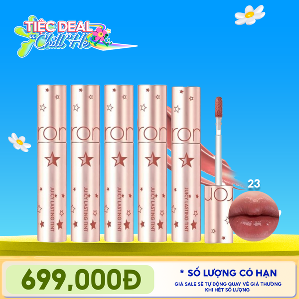  [PACK TIẾT KIỆM 62%] 5 Son Tint Lì Romand Juicy Lasting Tint Starry Edition 5.5g 23 Nucadamia 