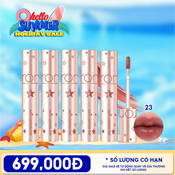  [PACK TIẾT KIỆM 62%] 5 Son Tint Lì Romand Juicy Lasting Tint Starry Edition 5.5g 23 Nucadamia 