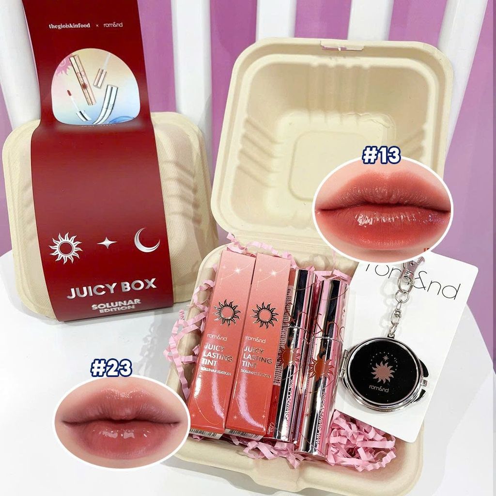 [Solunar Edition] Hộp Bánh Juicy Box Son Tint Lì Romand Juicy Lasting Tint Solunar Edition 5.5g