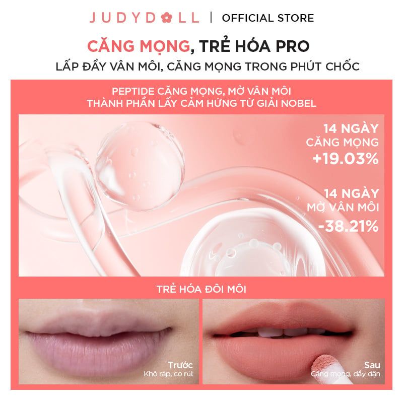 Son Kem Lì Judydoll Đầu Bông Dặm Matte Lip Cream 2.6ml