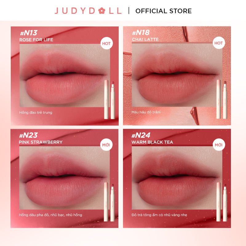 Son Kem Lì Judydoll Đầu Bông Dặm Matte Lip Cream 2.6ml