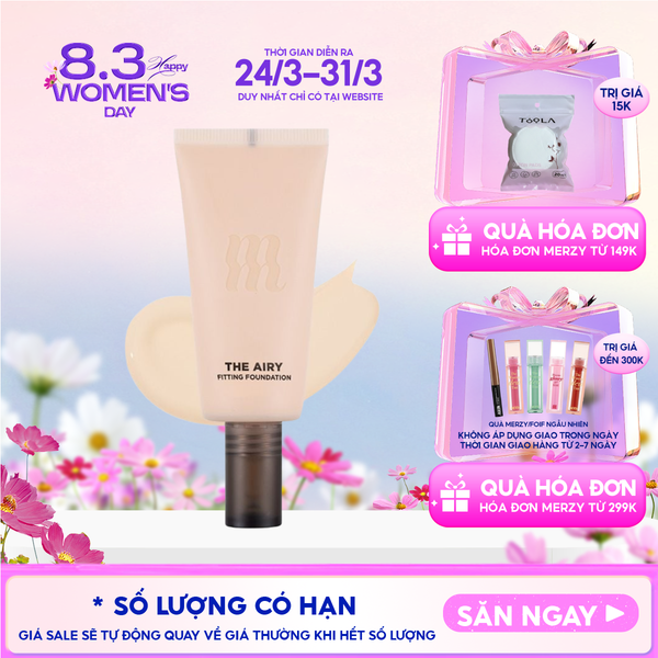  Kem Nền Merzy Hỗ Trợ Kiềm Dầu, Lâu Trôi, Che Khuyết Điểm The Airy Fitting Foundation 30ml 