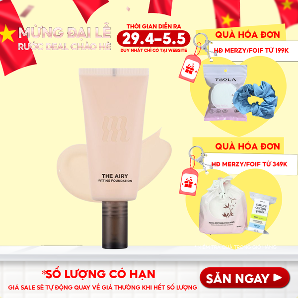  Kem Nền Merzy Hỗ Trợ Kiềm Dầu, Lâu Trôi, Che Khuyết Điểm The Airy Fitting Foundation 30ml 