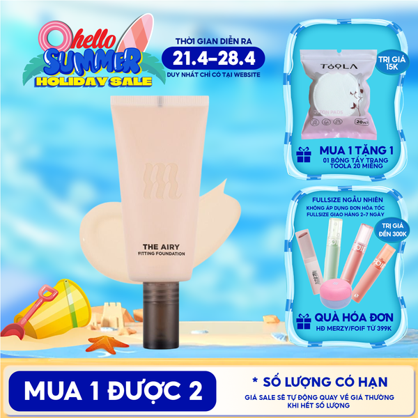  Kem Nền Merzy Hỗ Trợ Kiềm Dầu, Lâu Trôi, Che Khuyết Điểm The Airy Fitting Foundation 30ml 