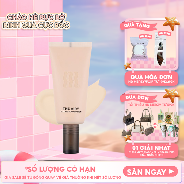  Kem Nền Merzy Hỗ Trợ Kiềm Dầu, Lâu Trôi, Che Khuyết Điểm The Airy Fitting Foundation 30ml 