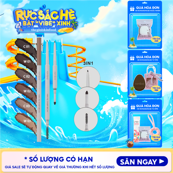  Chì Kẻ Mày Nét Mảnh Romand 3 Trong 1 Cho Đôi Chân Mày Hoàn Hảo, Sắc Nét Han All Sharp Brow - Han All Line 