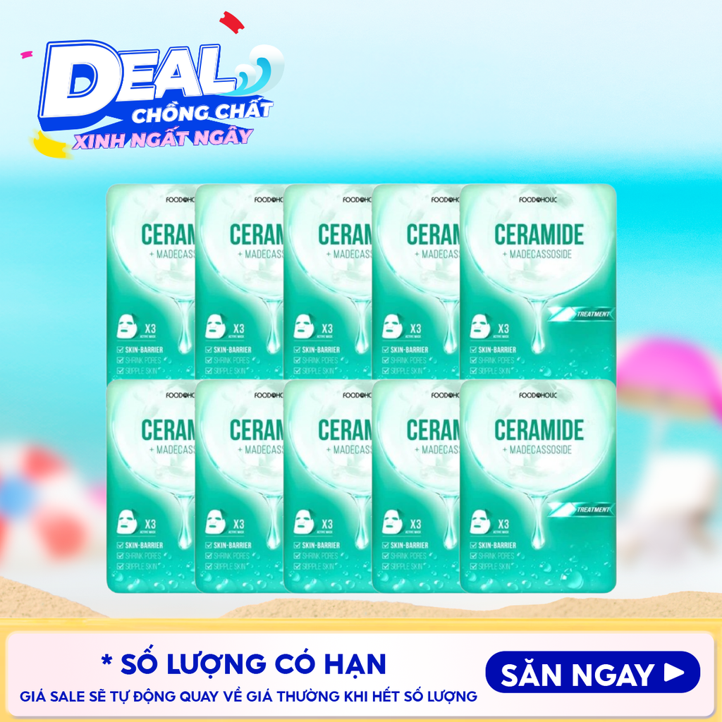 Combo 10 Miếng Mặt Nạ Foodaholic Dưỡng Ẩm, Hỗ Trợ Dưỡng Trắng, Cải Thiện Nếp Nhăn, Phục Hồi Da Sâu Ample Mask 23ml