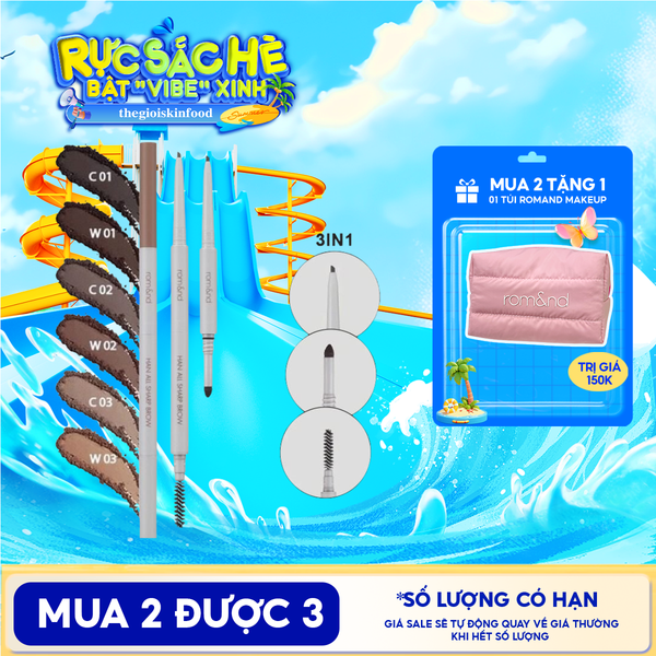  Chì Kẻ Mày Nét Mảnh Romand 3 Trong 1 Cho Đôi Chân Mày Hoàn Hảo, Sắc Nét Han All Sharp Brow - Han All Line 