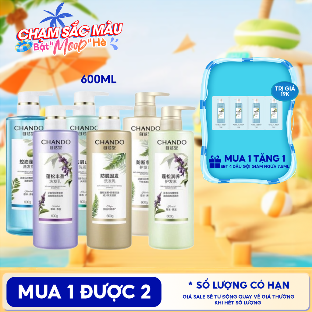 Dầu Gội, Dầu Xả Chando Himalaya Thảo Dược Làm Sạch, Làm Phồng Tóc Kiểm Soát Dầu, Ngăn Ngừa Rụng Tóc