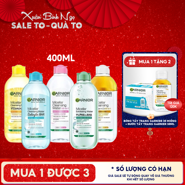  Nước Tẩy Trang Garnier Làm Sạch Sâu Micellar Cleansing Water 