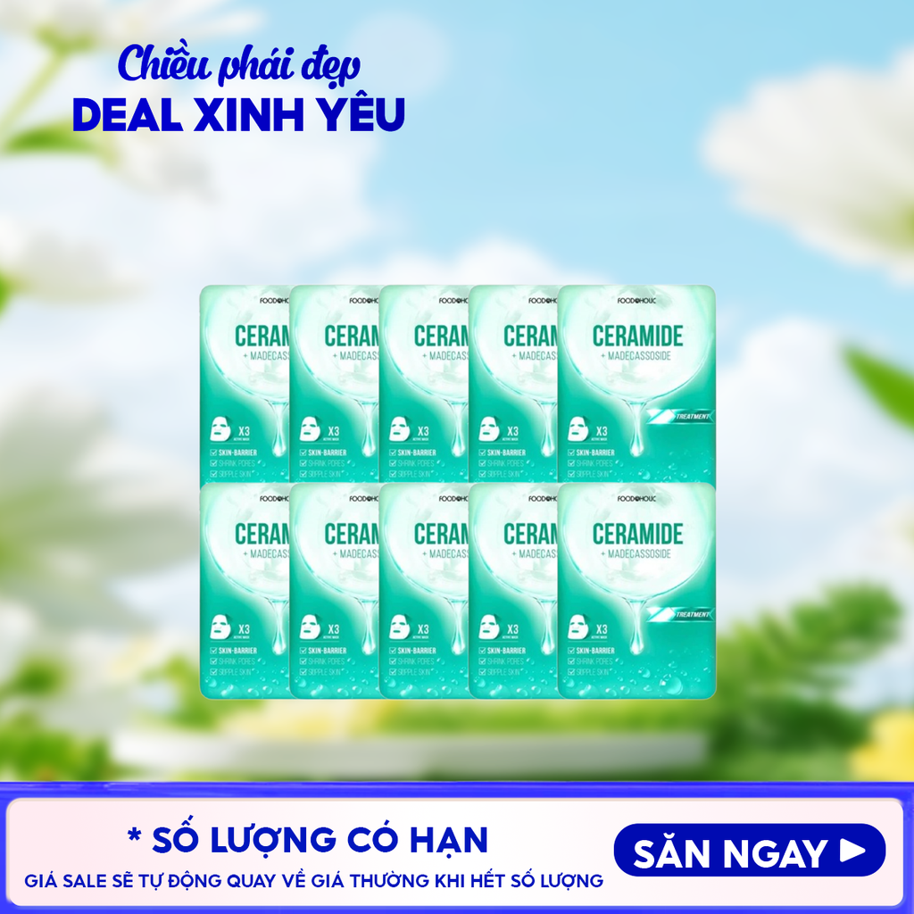 Combo 10 Miếng Mặt Nạ Foodaholic Dưỡng Ẩm, Hỗ Trợ Dưỡng Trắng, Cải Thiện Nếp Nhăn, Phục Hồi Da Sâu Ample Mask 23ml