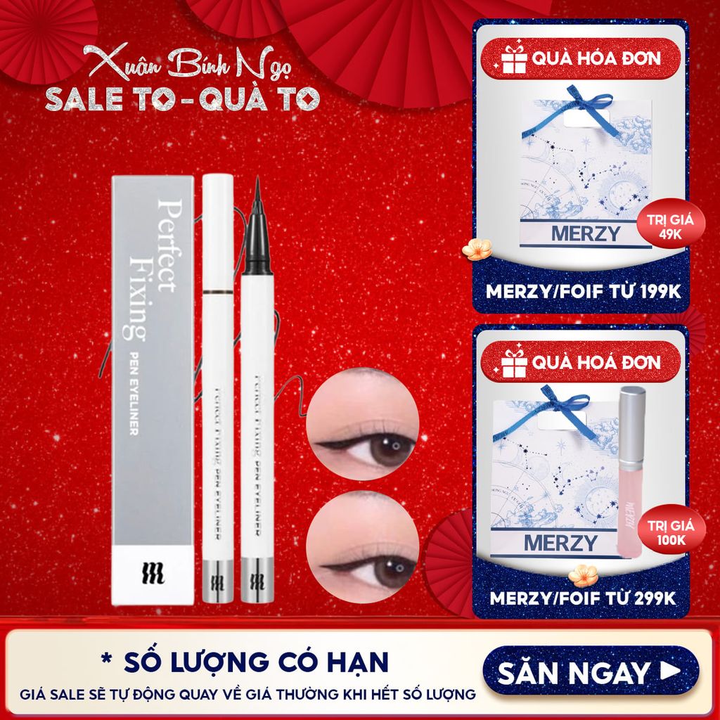 Bút Kẻ Mắt Nước Merzy Chống Trôi The First Pen Eyeliner 0.5g