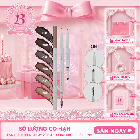 Chì Kẻ Mày Nét Mảnh Romand 3 Trong 1 Cho Đôi Chân Mày Hoàn Hảo, Sắc Nét Han All Sharp Brow - Han All Line