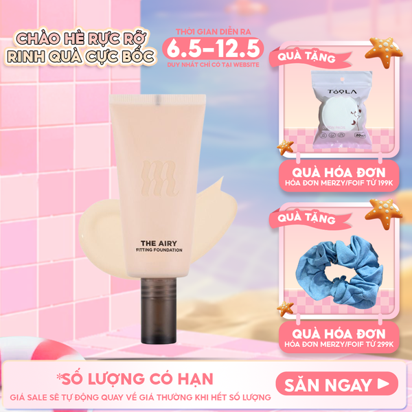  Kem Nền Merzy Hỗ Trợ Kiềm Dầu, Lâu Trôi, Che Khuyết Điểm The Airy Fitting Foundation 30ml 