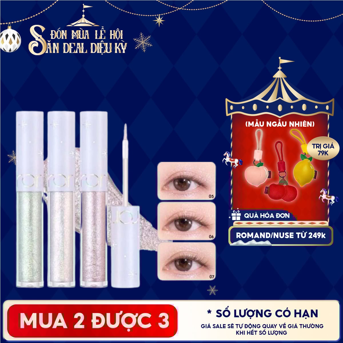 Gel Nhũ Mắt Romand Lấp Lánh, Bền Màu, Lâu Trôi The Universe Liquid Glitter 2g