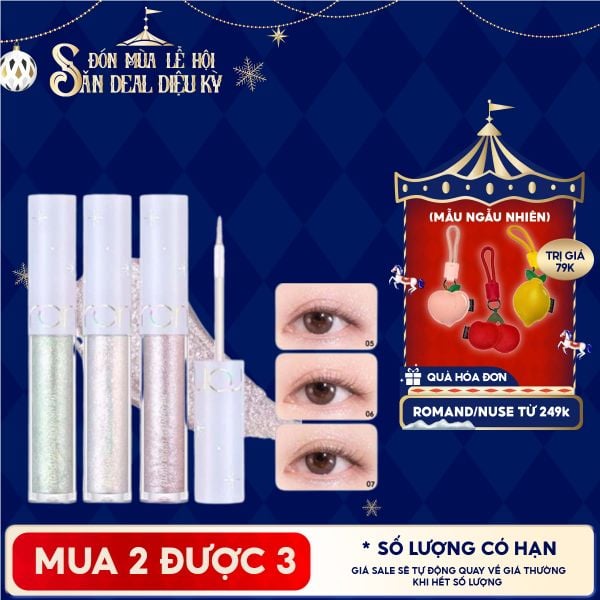  Gel Nhũ Mắt Romand Lấp Lánh, Bền Màu, Lâu Trôi The Universe Liquid Glitter 2g 