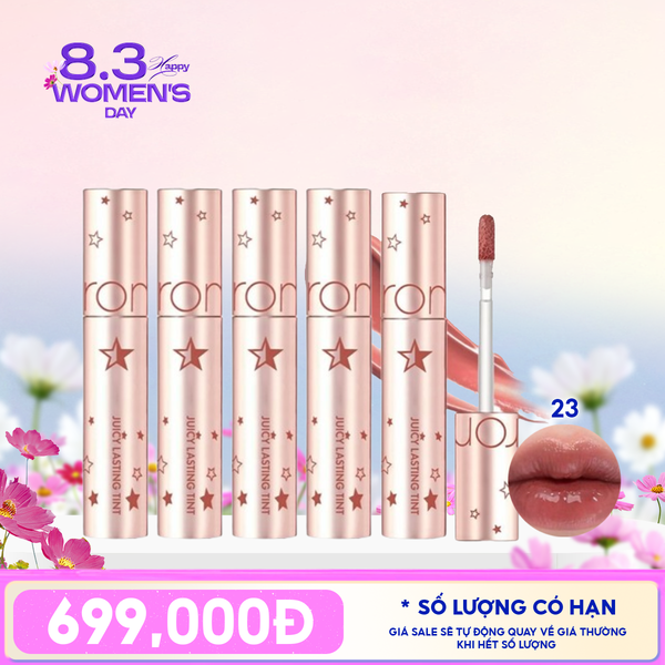  [PACK TIẾT KIỆM 62%] 5 Son Tint Lì Romand Juicy Lasting Tint Starry Edition 5.5g 23 Nucadamia 